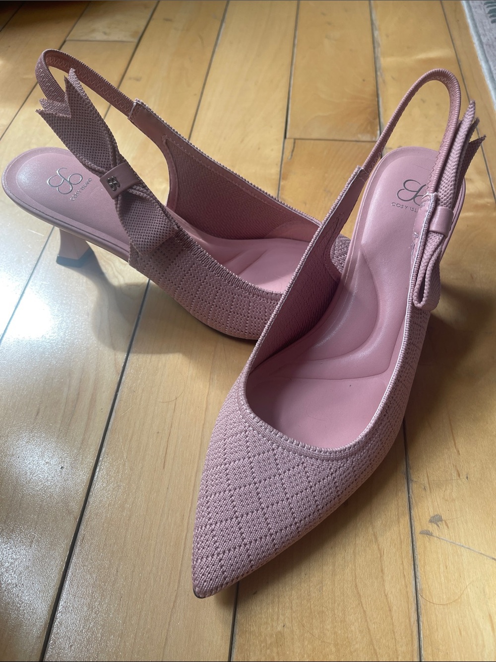 EverLush Pink Bowknot Pointed-Toe Heeled Slingback - Picture 6 of 6